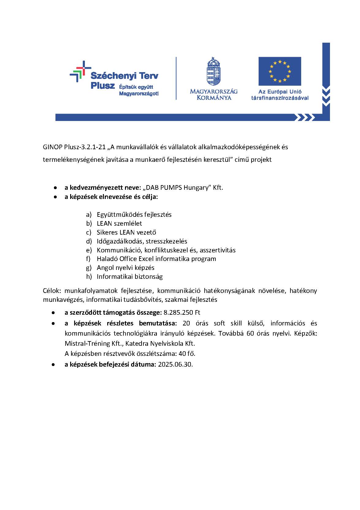 DAB Hungary - GINOP Plusz-3.2.1-21